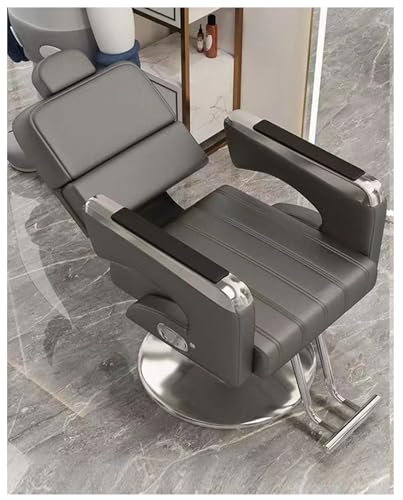 QAZXDRFG Hydraulischer Friseurstuhl mit 360° Drehgelenk und verstellbarer Kopfstütze, Liegestylist für professionelle Friseure von QAZXDRFG