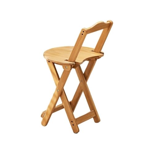QAZXDRFG Klappbarer Barhocker, hoher Hocker mit Rückenlehne, tragbare Holzstühle, einfacher zusammenklappbarer Hocker für Esszimmer, Küche, Wohnzimmer (Gelb, 11,4 * 10,6 * 27,6 Zoll) von QAZXDRFG