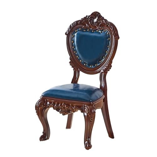 QAZXDRFG Kleiner Polsterstuhl, Starke Tragfähigkeit, Retro-Niedrige Lederstühle mit Rückenlehne, Modischer Haushaltshocker für Eingangs-Couchtische, Sitzhöhe 11,81 Zoll, Blau von QAZXDRFG
