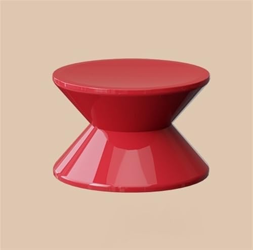 QAZXDRFG Kleiner Sanduhr-Hocker aus Kunststoff, Rot – Modern/Minimalistisch, 36 x 36 x 23,5 cm (L x B x H), Dekorativ, Schlafzimmer/Wohnzimmer von QAZXDRFG