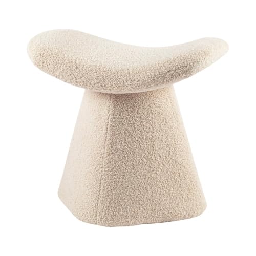 QAZXDRFG Kleiner Schminkhocker, gepolsterter Schminkstuhl, Fußhocker mit Stabiler Basis, Pouf-Couchhocker für Wohnzimmer, Eingangsbereich, Schlafzimmer (Beige) von QAZXDRFG