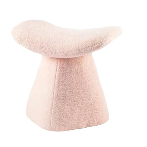 QAZXDRFG Kleiner Schminkhocker, gepolsterter Schminkstuhl, Fußhocker mit Stabiler Basis, Pouf-Couchhocker für Wohnzimmer, Eingangsbereich, Schlafzimmer (Pink) von QAZXDRFG