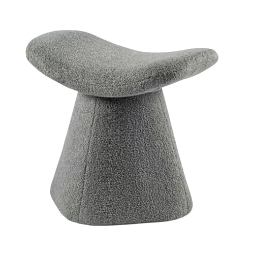 QAZXDRFG Kleiner Schminkhocker, gepolsterter Schminkstuhl, Fußhocker mit Stabiler Basis, Pouf-Couchhocker für Wohnzimmer, Eingangsbereich, Schlafzimmer (grau) von QAZXDRFG