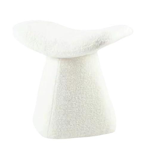 QAZXDRFG Kleiner Schminkhocker, gepolsterter Schminkstuhl, Fußhocker mit Stabiler Basis, Pouf-Couchhocker für Wohnzimmer, Eingangsbereich, Schlafzimmer (weiß) von QAZXDRFG