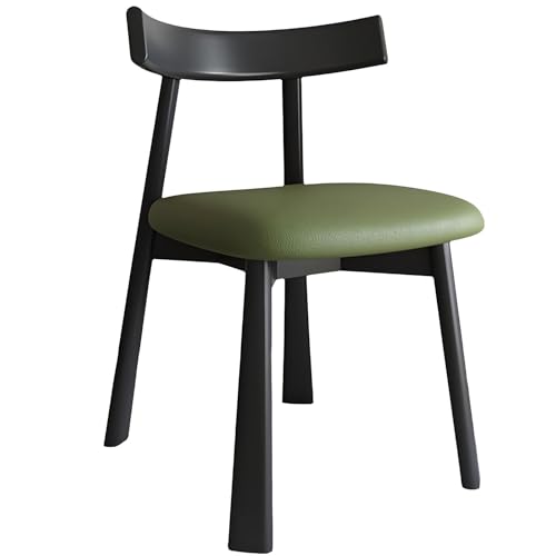 QAZXDRFG Küchenstühle aus Holz, Akzentstuhl mit hochelastischem Schwammpolster und Lederbezug, modischer ergonomischer Stuhl für Erwachsene, Restaurant, Home Office, Schlafzimmer, Schrank von QAZXDRFG