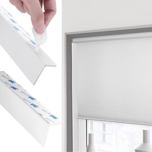 QAZXDRFG Lichtblockierstreifen für Rollos, 2 Stück, ohne Bohren, Blocker, Schlafzimmer, Fenster 30, 55, 70, 95, 110, 135, 150, 180 L, Lückenrollos/Lampenschirme (L-förmig, weiß, 2 Stück, 125 cm) QAZXDRFG Lichtblockierstreifen für Rollos, 2 Stück, ohne Bohren, Blocker, Schlafzimmer, Fenster 30, 55, 70, 95, 110, 135, 150, 180 L, Lückenrollos/Lampenschirme (L-förmig, weiß, 2 Stück, 125 cm) von QAZXDRFG