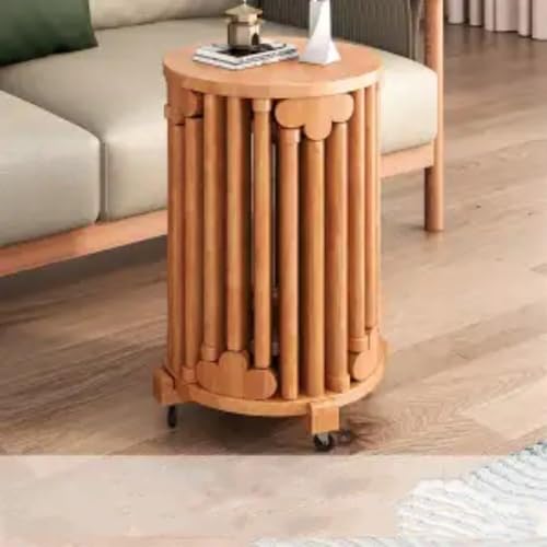 QAZXDRFG Mehrzweck-Beistelltisch mit mobiler Basis, einfacher Esszimmerstuhl, 6er-Set, stapelbare runde Holzhocker für das Wohnzimmer auf dem Balkon, praktisch (natürlich) von QAZXDRFG