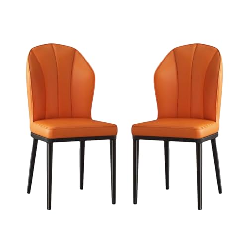 QAZXDRFG Moderner Esszimmerstuhl, Stark Belastbare Polsterstühle Mit Beinen, Leder-Esszimmerstuhl Für Erwachsene Schlafzimmer Restaurant Wohnzimmer Büro Couchtische, 2St von QAZXDRFG