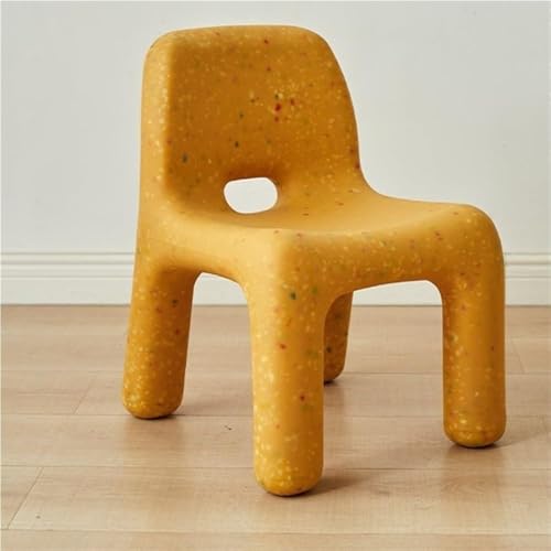 QAZXDRFG Moderner Kleiner Sessel aus Kunststoff, Mini-Esszimmerstuhl, Arbeitszimmerstuhl, Freizeithocker, Schuhwechselhocker für den Eingangsbereich des Wohnzimmers, praktisch (gelb) von QAZXDRFG