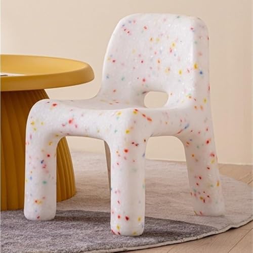 QAZXDRFG Moderner Kleiner Sessel aus Kunststoff, Mini-Esszimmerstuhl, Arbeitszimmerstuhl, Freizeithocker, Schuhwechselhocker für den Eingangsbereich des Wohnzimmers, praktisch (weiß) von QAZXDRFG