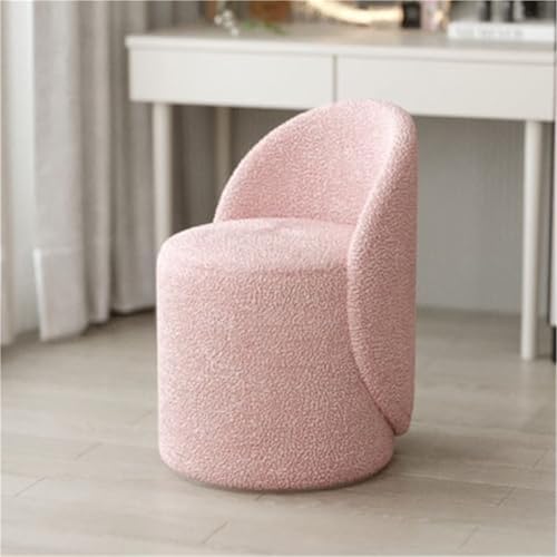 QAZXDRFG Moderner osmanischer Schminkstuhl, Sherpa-Akzentstuhl, Schminkstuhl aus Lammfellimitat mit weicher Polsterung, 360°-Drehsessel für das Wohnzimmer, langlebig (Pink) von QAZXDRFG