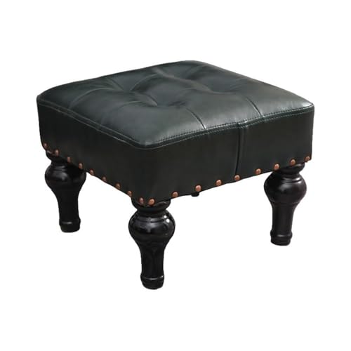 QAZXDRFG Quadratischer Pouf im Retro-Stil, osmanischer Fußhocker, Kurze Hocker, Wechselschuhhocker, Sofastuhl für den Eingang des Wohnzimmers, praktisch (grün) von QAZXDRFG