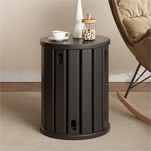 QAZXDRFG Runde stapelbare Hocker aus Massivholz, 4-in-1-Stapelhocker, Kombinationsstühle, multifunktionaler Beistelltisch, Kleiner Hocker für Küche, Zimmer, Wohnzimmer, langlebig (schwarz) von QAZXDRFG