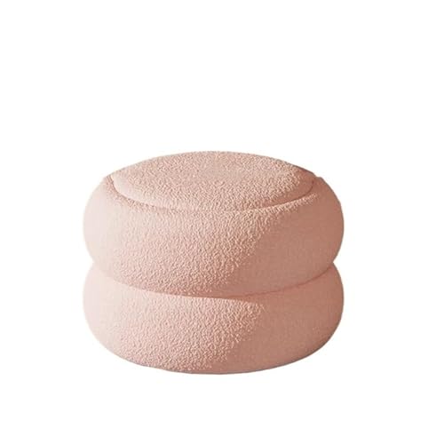 QAZXDRFG Runder Pouf-Hocker, Moderne Fußstütze, Schuhwechselhocker, Schminkstuhl, Ottomane mit gepolsterter Sitzfläche für das Wohnzimmer, langlebig (Pink, 32 x 22 cm) von QAZXDRFG