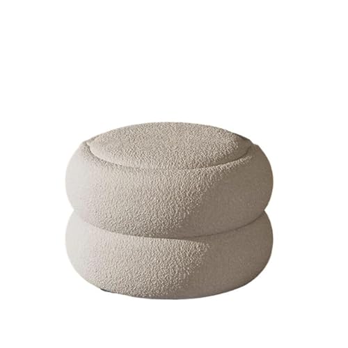 QAZXDRFG Runder Pouf-Hocker, Moderne Fußstütze, Schuhwechselhocker, Schminkstuhl, Ottomane mit gepolsterter Sitzfläche für das Wohnzimmer, langlebig (grau, 32 x 22 cm) von QAZXDRFG