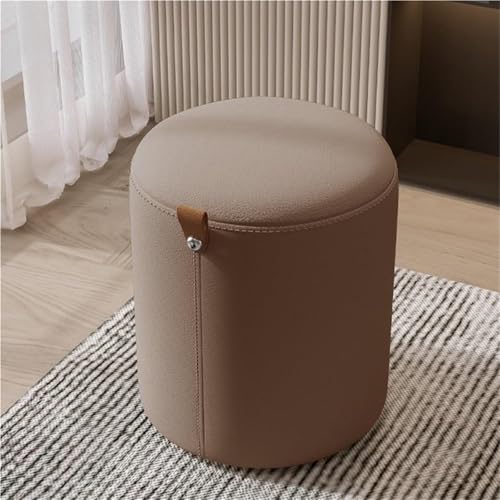 QAZXDRFG Schminkstuhl Pouf Ottoman Drehbare Fußstütze Ottomanen Schminkhocker für Wohnzimmer Eingangsbereich Wohnung Langlebig (Braun) von QAZXDRFG