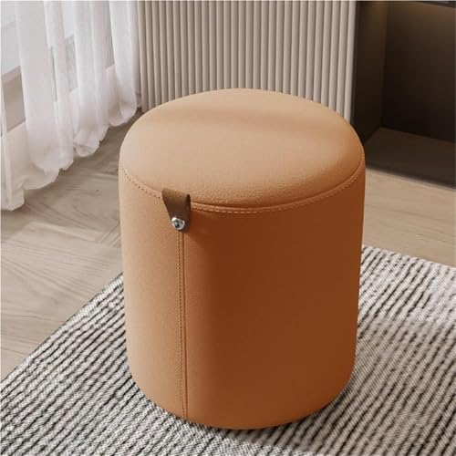 QAZXDRFG Schminkstuhl Pouf Ottoman Drehbare Fußstütze Ottomanen Schminkhocker für Wohnzimmer Eingangsbereich Wohnung Langlebig (Orange) von QAZXDRFG