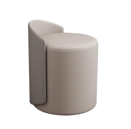 QAZXDRFG Schminkstuhl mit Rückenlehne, 360° drehbar, ergonomischer Schminkstuhl mit stabilem Holzrahmen, Schminkhocker für den praktischen Raum (grau) von QAZXDRFG