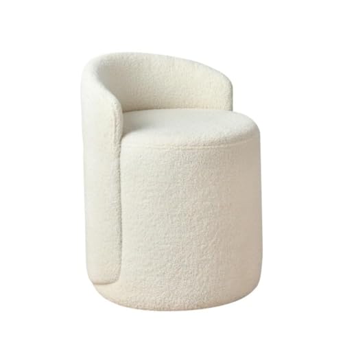 QAZXDRFG Schminkstuhl mit Rückenlehne, 360° drehbar, ergonomischer Schminkstuhl mit stabilem Holzrahmen, Schminkhocker für den praktischen Raum (weiß) von QAZXDRFG
