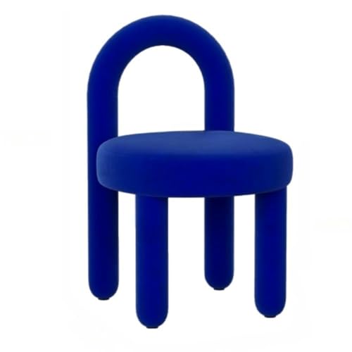 QAZXDRFG Schminkstuhl mit Rückenlehne, moderner Schminkhocker und niedlicher Bürostuhl für Kammerbüro, Wohnzimmer, praktisch (blau) von QAZXDRFG