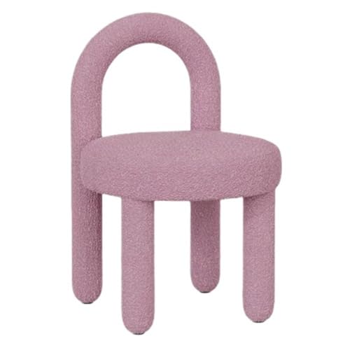 QAZXDRFG Schminkstuhl mit Rückenlehne, moderner Schminkhocker und süßer Bürostuhl für Kammerbüro, Wohnzimmer, praktisch (Pink) von QAZXDRFG