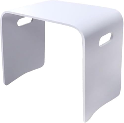 QAZXDRFG Stapelbarer Hocker aus Massivholz, Esszimmerstühle, kleine Ottomanen für Esszimmer, Küche, kleine Räume, praktisch (weiß, klein) von QAZXDRFG