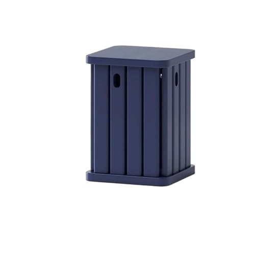 QAZXDRFG Stapelbarer quadratischer Hocker aus Holz, 4er-Set, Esszimmerstühle, leicht beweglicher Esszimmerstuhl, Mehrzweck-Fußhocker für den Balkon, praktisch (blau) von QAZXDRFG