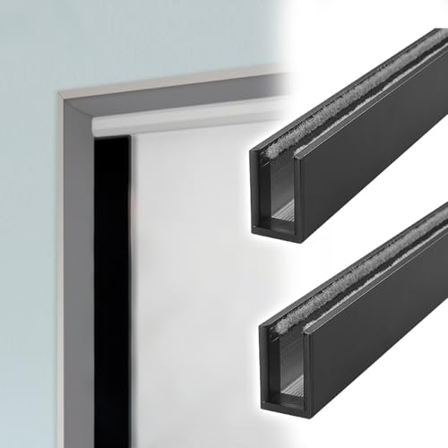 U-K-Lichtblockierstreifen für Rollos, Schwarz, Grau, Weiß, 30, 35, 40, 55, 60, 85, 90, 100, 120, Blocker-Vorhänge, Aluminiumlegierung, Lückenblocker (2 Stück, Schwarz, 118 cm) von QAZXDRFG