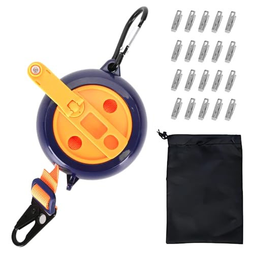 Wäscheleine Camping, Wäscheleine Ausziehbar, Tragbare rutschfeste Reisewäscheleine, Camping Zubehör Gadgets, Mit 41 Aufhängelöchern Und 20 Clothespins, Für Wandern Wohnmobil, Hotel, Balkon Wäscheleine Camping, Wäscheleine Ausziehbar, Tragbare rutschfeste Reisewäscheleine, Camping Zubehör Gadgets, Mit 41 Aufhängelöchern Und 20 Clothespins, Für Wandern Wohnmobil, Hotel, Balkon von QBEJIME
