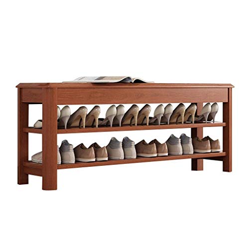 QBGJDOGE Home Mall - Schuhbank aus Eichenholz, 2-stöckiges Schuhregal, for Flur und Eingangsbereich, 4 Farben, 3(#1,80x30x46cm) von QBGJDOGE