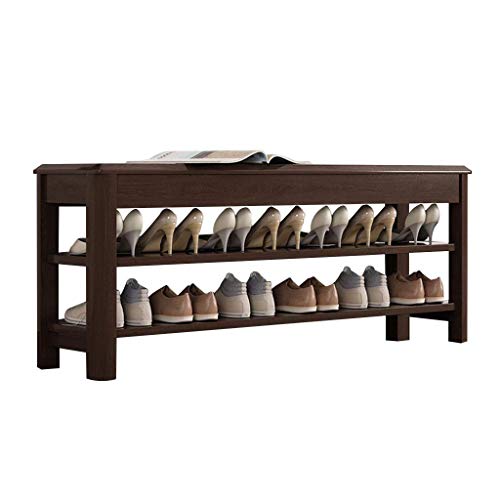 QBGJDOGE Home Mall - Schuhbank aus Eichenholz, 2-stöckiges Schuhregal, for Flur und Eingangsbereich, 4 Farben, 3(#2,100x30x46cm) von QBGJDOGE