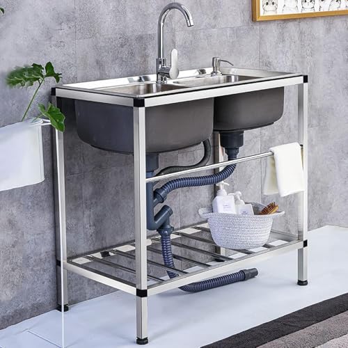 QBGJDOGE Küchenspüle aus Edelstahl mit Sieb – langlebig, leicht zu reinigen, rostbeständig, perfekt for den privaten und gewerblichen Gebrauch QBGJDOGE Küchenspüle aus Edelstahl mit Sieb – langlebig, leicht zu reinigen, rostbeständig, perfekt for den privaten und gewerblichen Gebrauch von QBGJDOGE