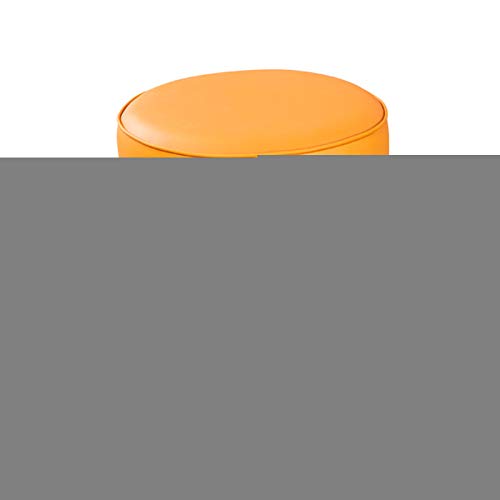 QBGJDOGE Runder gepolsterter Ottoman, Frisiertischhocker aus Leder/Schminktischhocker/Stuhl/gepolsterte Bank/Klavierstuhl/Schuhwechselhocker/Sitzhocker/Fußstütze(Orange,32X35cm) von QBGJDOGE