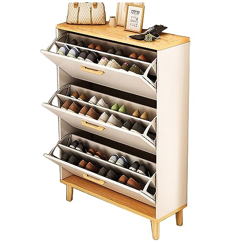 QBGJDOGE Schuhschränke Schuhschrank, integriert mit Sitz und Hocker, Verstellbarer Kleiner Hocker, Schuhregal und Schuhhocker for Tragen von Schuhen(90cm*24cm*120cm) von QBGJDOGE
