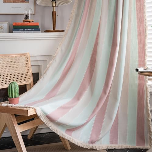 QBGJDOGE Vorhang Rustikaler gestreifter Vorhang Retro-Vorhang mit Quasten Türvorhang Halbverdunkelnder Fenstervorhang Stangentaschenvorhänge Halbverdunkelungsvorhang for Schlafzimmer Wohnzimmer(132x20 QBGJDOGE Vorhang Rustikaler gestreifter Vorhang Retro-Vorhang mit Quasten Türvorhang Halbverdunkelnder Fenstervorhang Stangentaschenvorhänge Halbverdunkelungsvorhang for Schlafzimmer Wohnzimmer(132x20 von QBGJDOGE