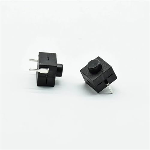 Rot Schwarz Kleiner Selbsthemmender Schalter 8 * 8 * 8,4 mm Mit 2 Fuß Mit Schloss Lichtberührungsschalter L068-A DC30V1A 2 Stücke(Black) von QBGJDOGE