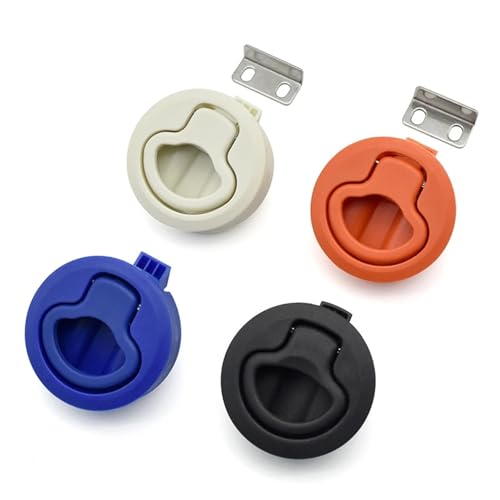XK246-61 Entriegeln Kunststoff Schwarz Rot Blau Weiß Rund Pull Ring Lock 1 stücke(Xk246-61l) von QBGJDOGE