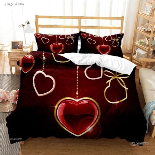 QBIDCSX Bettwäsche 135x200 Herz Kinderbettwäsche Bettwäsche-Sets für Kinder Mädchen, Weiche Mikrofaser Bettbezüge 135x200 cm mit Reißverschluss + 2 Kissenbezug 80x80 cm QBIDCSX Bettwäsche 135x200 Herz Kinderbettwäsche Bettwäsche-Sets für Kinder Mädchen, Weiche Mikrofaser Bettbezüge 135x200 cm mit Reißverschluss + 2 Kissenbezug 80x80 cm von QBIDCSX