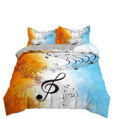 QBIDCSX Bettwäsche 135x200 Musik Kinderbettwäsche Bettwäsche-Sets für Kinder Mädchen, Weiche Mikrofaser Bettbezüge 135x200 cm mit Reißverschluss + 2 Kissenbezug 80x80 cm QBIDCSX Bettwäsche 135x200 Musik Kinderbettwäsche Bettwäsche-Sets für Kinder Mädchen, Weiche Mikrofaser Bettbezüge 135x200 cm mit Reißverschluss + 2 Kissenbezug 80x80 cm von QBIDCSX