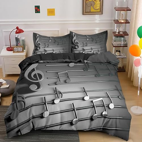 QBIDCSX Bettwäsche 135x200 Musik Kinderbettwäsche Bettwäsche-Sets für Kinder Mädchen, Weiche und Angenehme Mikrofaser Bettbezüge 135x200 cm mit Reißverschluss + 2 Kissenbezug 80x80 cm QBIDCSX Bettwäsche 135x200 Musik Kinderbettwäsche Bettwäsche-Sets für Kinder Mädchen, Weiche und Angenehme Mikrofaser Bettbezüge 135x200 cm mit Reißverschluss + 2 Kissenbezug 80x80 cm von QBIDCSX