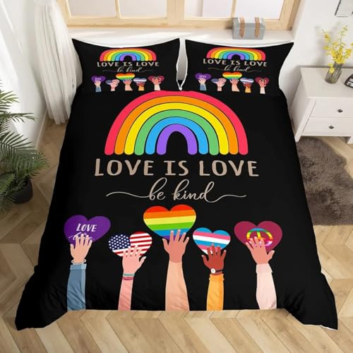 QBIDCSX Bettwäsche 135x200 Regenbogen Kinderbettwäsche Bettwäsche-Sets für Kinder Mädchen, Weiche und Angenehme Mikrofaser Bettbezüge 135x200 cm mit Reißverschluss + 2 Kissenbezug 80x80 cm QBIDCSX Bettwäsche 135x200 Regenbogen Kinderbettwäsche Bettwäsche-Sets für Kinder Mädchen, Weiche und Angenehme Mikrofaser Bettbezüge 135x200 cm mit Reißverschluss + 2 Kissenbezug 80x80 cm von QBIDCSX