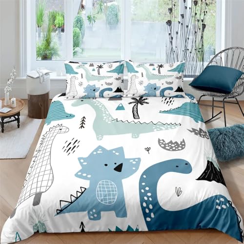 QBIDCSX Bettwäsche 155x220 Bettbezug Set 3teilig Dinosaurier Bettbezug mit Reißverschluss, Weiche Angenehme Mikrofaser Bettwäsche-Sets für Erwachsene Jugendliche Kinder + 2 Kopfkissenbezug 80x80 cm QBIDCSX Bettwäsche 155x220 Bettbezug Set 3teilig Dinosaurier Bettbezug mit Reißverschluss, Weiche Angenehme Mikrofaser Bettwäsche-Sets für Erwachsene Jugendliche Kinder + 2 Kopfkissenbezug 80x80 cm von QBIDCSX