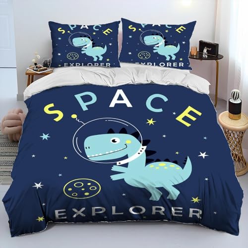 QBIDCSX Bettwäsche 155x220 Bettbezug Set 3teilig Dinosaurier Microfaser Bettwäsche-Sets, Weiche und Angenehme Bettbezüge mit Reißverschluss + 2 Kopfkissenbezug 80x80 cm für Kinder Jungs Mädchen QBIDCSX Bettwäsche 155x220 Bettbezug Set 3teilig Dinosaurier Microfaser Bettwäsche-Sets, Weiche und Angenehme Bettbezüge mit Reißverschluss + 2 Kopfkissenbezug 80x80 cm für Kinder Jungs Mädchen von QBIDCSX