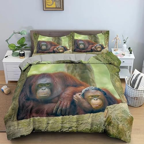 QBIDCSX Bettwäsche 155x220 Bettbezug Set 3teilig Gorilla Bettbezug mit Reißverschluss, Weiche Angenehme Mikrofaser Bettwäsche-Sets für Erwachsene Jugendliche Kinder + 2 Kopfkissenbezug 80x80 cm QBIDCSX Bettwäsche 155x220 Bettbezug Set 3teilig Gorilla Bettbezug mit Reißverschluss, Weiche Angenehme Mikrofaser Bettwäsche-Sets für Erwachsene Jugendliche Kinder + 2 Kopfkissenbezug 80x80 cm von QBIDCSX