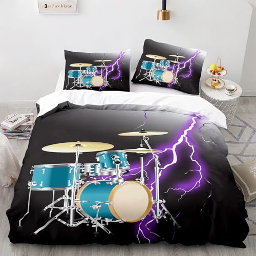 QBIDCSX Bettwäsche 155x220 Bettbezug Set 3teilig Musikinstrument Microfaser Bettwäsche-Sets, Weiche und Angenehme Bettbezüge mit Reißverschluss + 2 Kopfkissenbezug 80x80 cm für Kinder Jungs Mädchen QBIDCSX Bettwäsche 155x220 Bettbezug Set 3teilig Musikinstrument Microfaser Bettwäsche-Sets, Weiche und Angenehme Bettbezüge mit Reißverschluss + 2 Kopfkissenbezug 80x80 cm für Kinder Jungs Mädchen von QBIDCSX