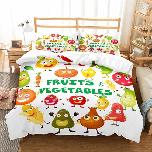 QBIDCSX Bettwäsche 155x220 Bettbezug Set 3teilig Obst Bettbezug mit Reißverschluss, Weiche Angenehme Mikrofaser Bettwäsche-Sets für Erwachsene Jugendliche Kinder + 2 Kopfkissenbezug 80x80 cm QBIDCSX Bettwäsche 155x220 Bettbezug Set 3teilig Obst Bettbezug mit Reißverschluss, Weiche Angenehme Mikrofaser Bettwäsche-Sets für Erwachsene Jugendliche Kinder + 2 Kopfkissenbezug 80x80 cm von QBIDCSX
