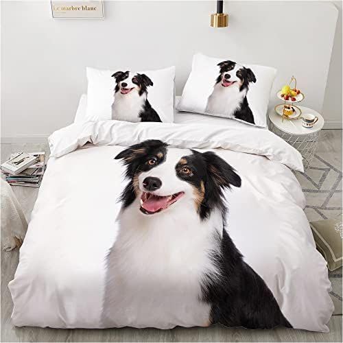 QBIDCSX Bettwäsche 200x200 Border Collie Bettwäsche-Sets mit Reißverschluss Schließung - Weicher Atmungsaktive Mikrofaser Bettbezug 200x200 cm für Babys Kinder + 1 Kissenbezug 80x80 cm Pferd von QBIDCSX
