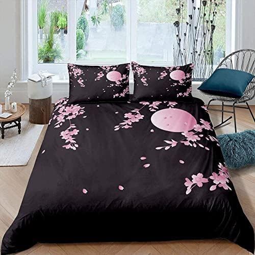 QBIDCSX Bettwäsche 200x200 Japanischer Stil Bettwäsche-Sets mit Reißverschluss Schließung - Weicher Atmungsaktive Mikrofaser Bettbezug 200x200 cm für Babys Kinder + 1 Kissenbezug 80x80 cm Pferd von QBIDCSX