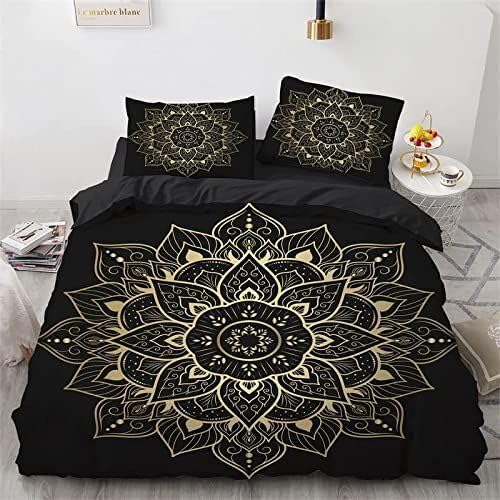 QBIDCSX Bettwäsche 200x200 Lotus Bettwäsche-Sets mit Reißverschluss Schließung - Weicher Atmungsaktive Mikrofaser Bettbezug 200x200 cm für Babys Kinder + 1 Kissenbezug 80x80 cm Pferd von QBIDCSX