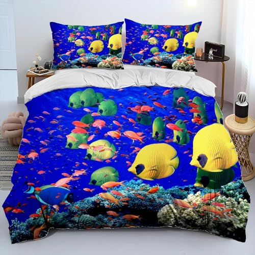 QBIDCSX Bettwäsche 200x220 Fischschwarm Bettwäsche-Sets mit Reißverschluss Schließung für Erwachsene Jugendliche Kinder Weicher Atmungsaktive Mikrofaser Bettbezug + 2 Kopfkissenbezug 80x80 cm QBIDCSX Bettwäsche 200x220 Fischschwarm Bettwäsche-Sets mit Reißverschluss Schließung für Erwachsene Jugendliche Kinder Weicher Atmungsaktive Mikrofaser Bettbezug + 2 Kopfkissenbezug 80x80 cm von QBIDCSX